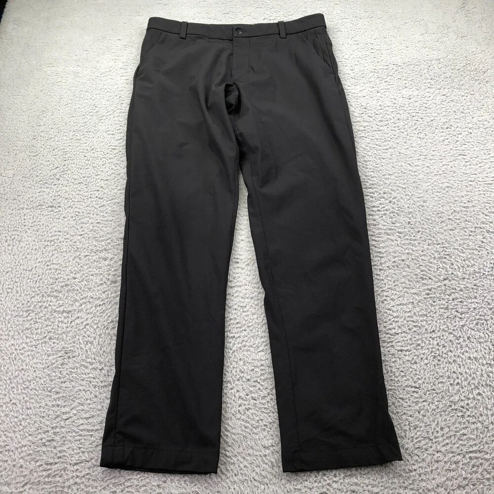 Lululemon Pants Mens 32 Black Chino Straight Leg Tech Casual Pockets Work